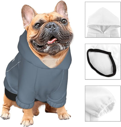 Personalized Chihuahua Dog Hoodie, Custom Pet Warm Sweatshirt Costume with Name Number Photo, Customize ID Clothes for Pupppy Kitten Dogs Cats, SlateGray, M