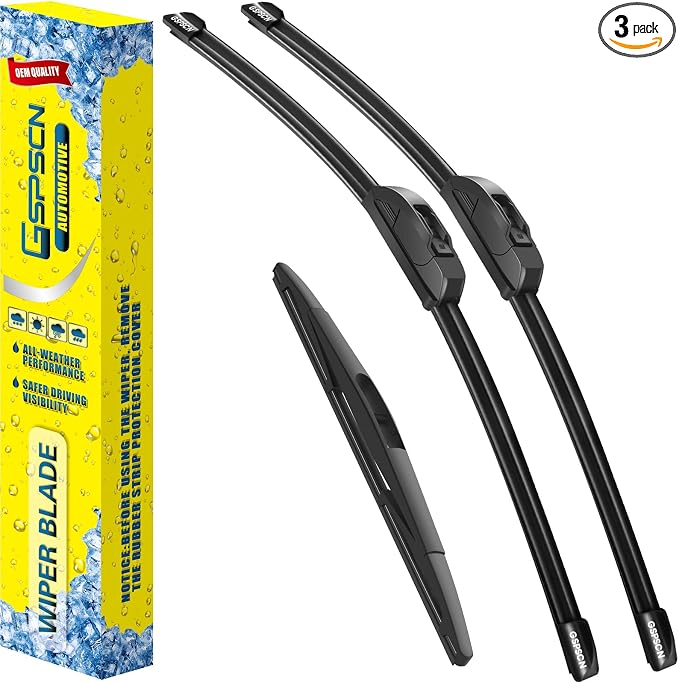 GSPSCN 3 Wipers Replacement for Infiniti QX50 2017-2014，EX35 2012-2011，EX37 2013 Original Equipment Windshield Wiper Blades 24"+17"+14" (set of 3) J hook
