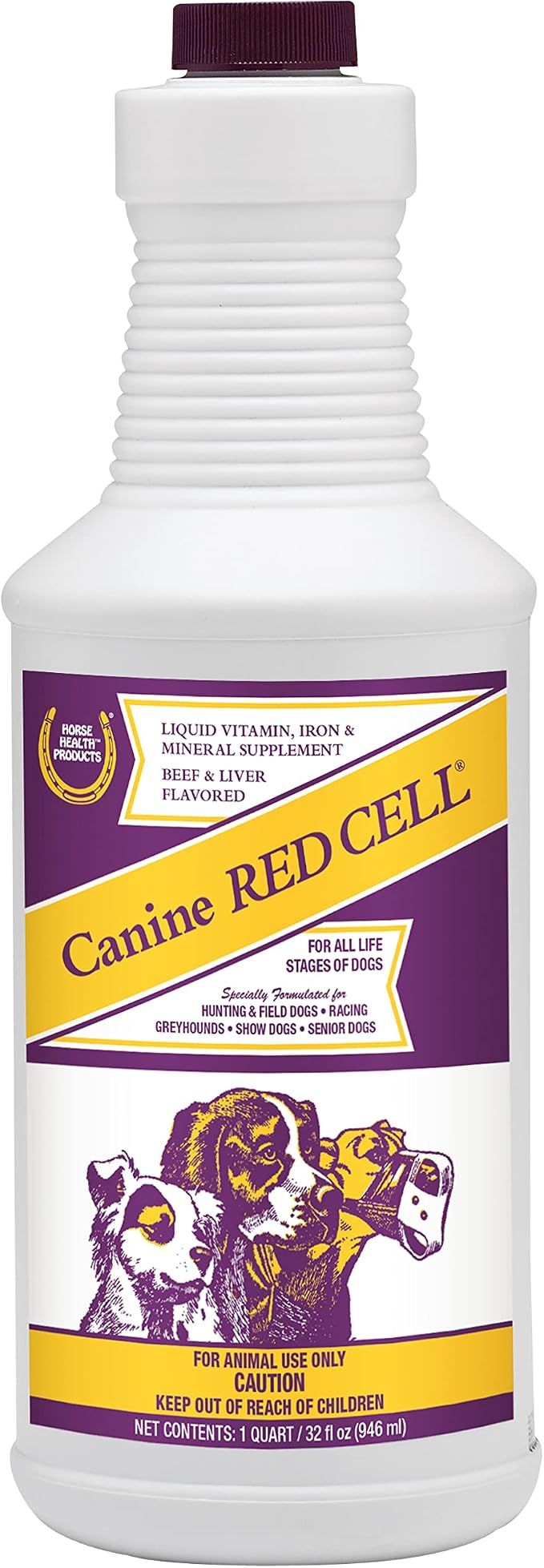Canine Red Cell, Liquid Vitamin-Iron-Mineral Supplement for Puppies, Active Senior and Pregnant Dogs, Dog Vitamins and Supplements, 1 Quart