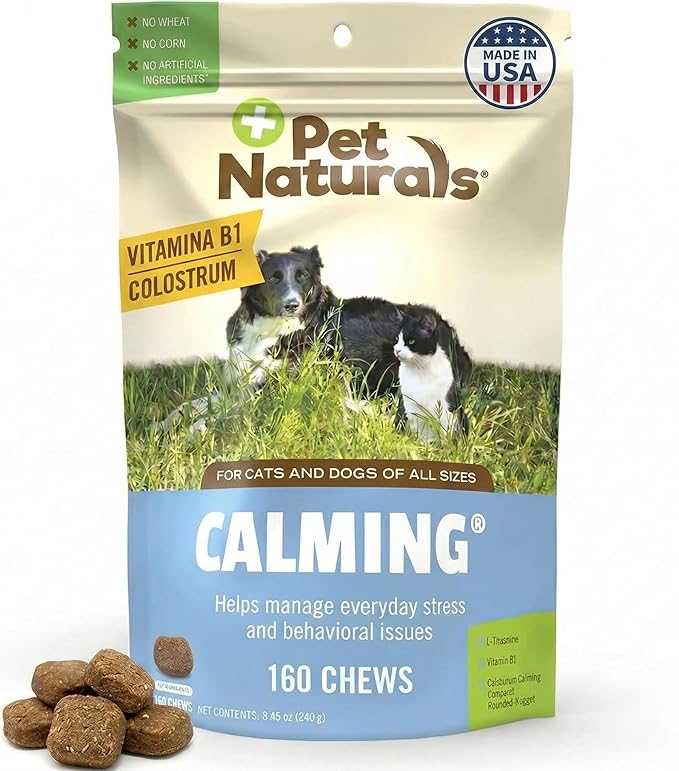 Calming Chews for Dogs and Cats, Anxiety Relief with Gentle Ingredients for Thunder, Fireworks, Travel, Grooming, Value Size Calming Pet Treats, Chicken Flavor, 160 Count