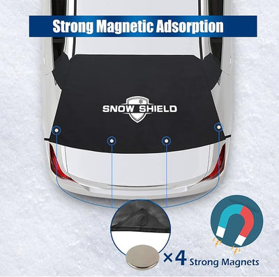 IC ICLOVER Rear Snow Cover, 600D Heavy Duty All Weather Back Window Shade, Full Protection from Snow, Ice & Frost, Winter Cover with Flaps and 4 Magnets, Fit Most Cars and Sedans
