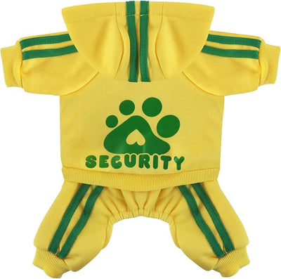 Dog Hoodie Security Clothes 4 Legs Jumpsuit Sweatshirt Hoodies Soft & Warm Dog Outfit Pullover Dog Winter Clothes Sweater for Small Medium Large Dogs Cats (Yellow, XX-Large)