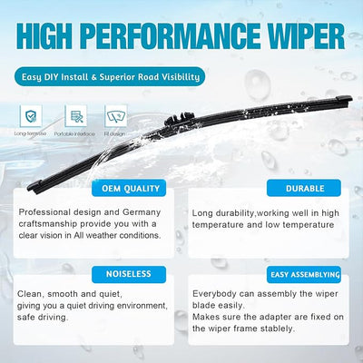 VTOGOI Original Factory Quality Rear Windshield Wiper Blades Replacement For BMW X3 2011-2017,Volvo XC70 2008-2016,Easy To Install 13"(Pack of 1)