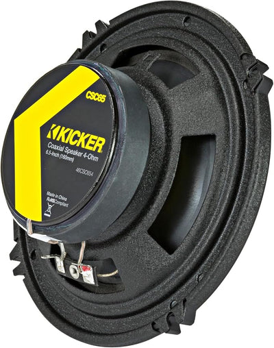 KICKER 46CSC654 & 46CSC6934 CS Series Car Speaker Bundle – 6.5” 2-Way & 6x9” 3-Way Speakers (4 Total), 450W Peak, EVC Tech, Polypropylene Cones, Zero-Protrusion Tweeters.