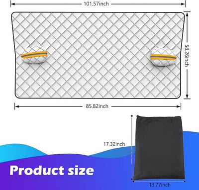 Winter Car Windshield Cover - Thick Magnetic Frost and Snow Protector with Reflective Strip, All-Season Effectively Blocking Sunlight, Ultraviolet Rays, Rain and Snow (3-Layer Thickening)