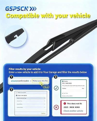 GSPSCN 10" Rear Wiper For Jeep Renegade 2022 2021 2020 2019 2018 2017 2016 2015 Original Back Windshield Wiper Blades (10-J）