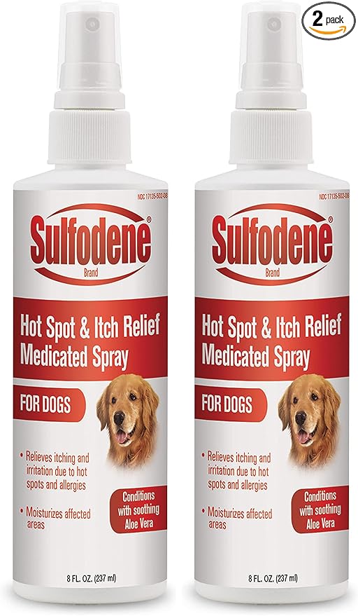 Sulfodene Hot Spot & Itch Relief Medicated Spray for Dog 8oz,(Pack of 2)