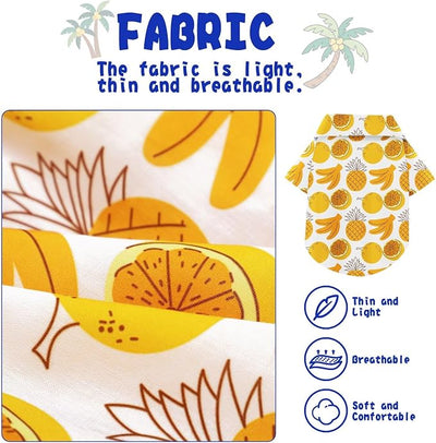 Hawaiian Dog Shirt – Lightweight and Breathable Summer T-Shirt with Tropical Prints, Fun Beach Outfit for Small, Medium, and Large Dogs, Perfect for Hot Days and Outdoor Vacation.Fruit M