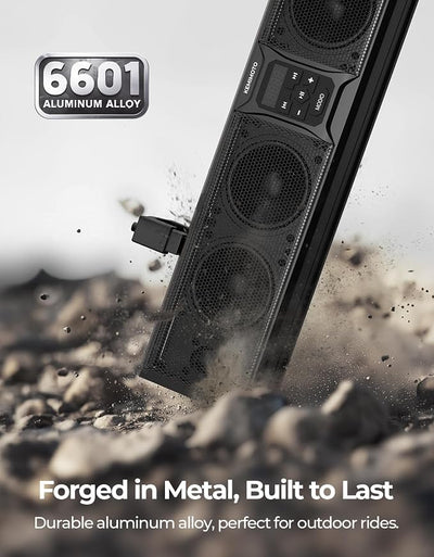 KEMIMOTO 6-Speaker Metal UTV Sound Bar, 25-inch IP65 Waterproof Golf Cart Sound Bar, ATV Speaker with RGB, SxS Soundbar Compatible with Polaris RZR Can-Am w/ 1.25 in - 2 in Roll Bar