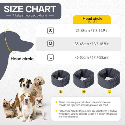 Ear Muffs for Dogs,Calming Hoodie Thunder Head Wrap,No Shake Anxiety Relief Pet Covers Ear Noise Protection Vest for Dogs for Fireworks,Vet Visits,Bathing(Grey,S)