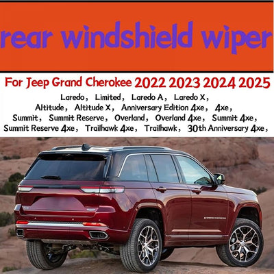 12 inch Rear wiper blade For Jeep Grand Cherokee 2022 2023 2024 2025 Laredo A Laredo X Altitude X Limited Overland 4xe Summit Reserve 4xe Rear back windshield wiper blade