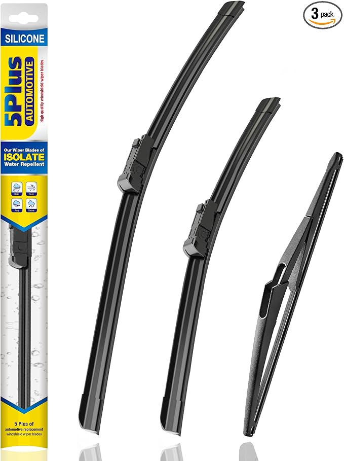 5 PLUS® Silicone Windshield Wipers Replacement for 2022-2024 Infiniti QX60 Wiper Blades(Set of 3),Automotive Replacement Windshield Wiper Blades For My Car-26"/19"/12"