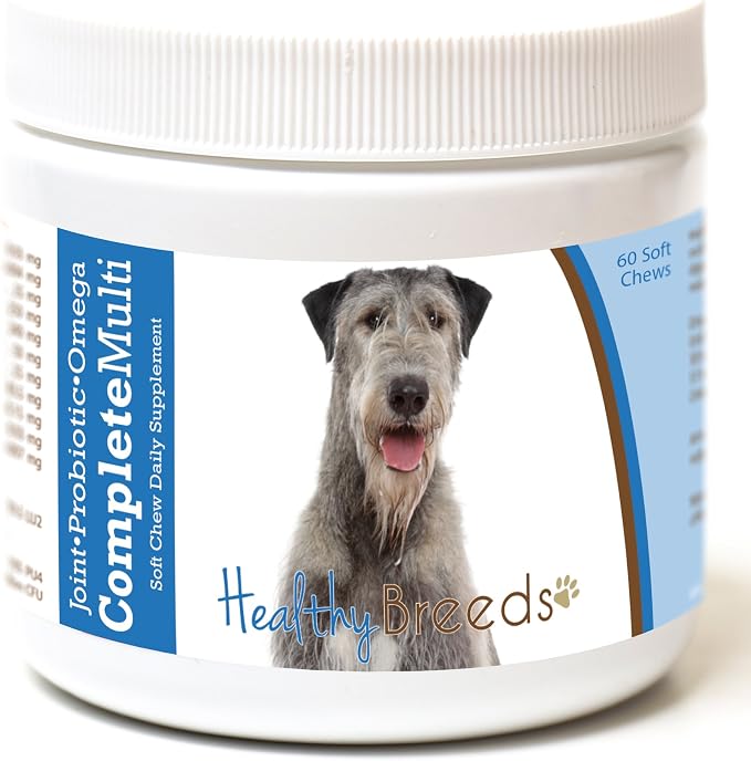 Irish Wolfhound All in One Multivitamin - Complete with Probiotics, Glucosamine, Chondroitin & Omegas - 60 Soft Chewy Treats
