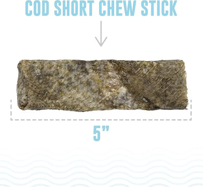 Icelandic+ Plus Cod Skin 5" Short Hand Wrapped Dog Chew Stick, 3-Pack, 2.0-oz Bag