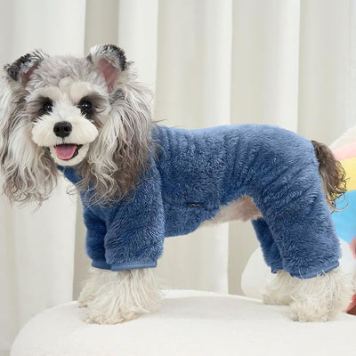 XPUDAC 3 Pack Dog Sweater, Dog Winter Clothes for Small Medium Dogs Girl Boys Fleece Pet Pajamas for Winter Christmas-L（Blue,Navy,Grey