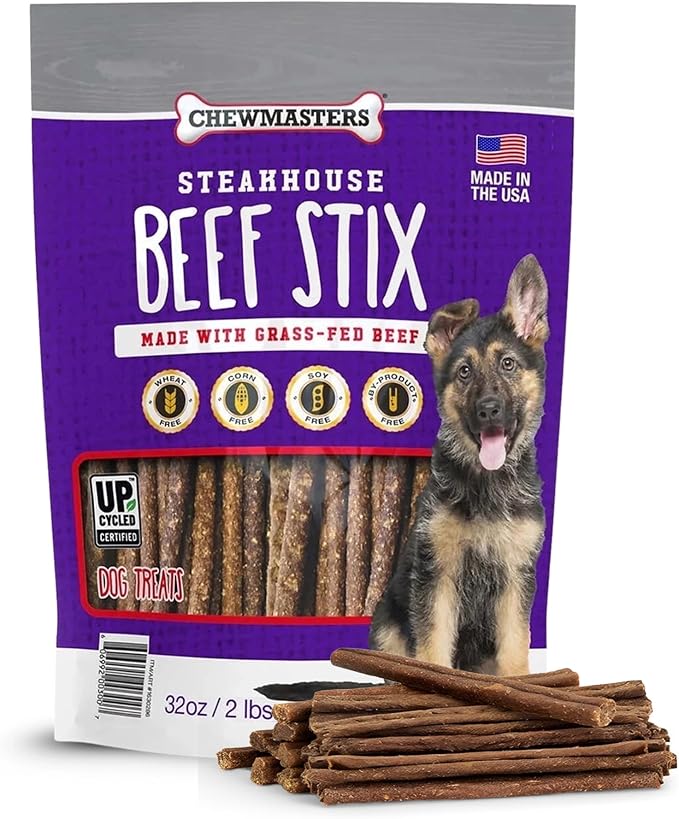 Beef Stix - Grass-Fed Beef Dog Treats, Soft Chewy Real Meat, Healthy Dog Treats for Training Rewards, Grain-Free, No Corn, Soy, and Additives, Made in USA, 2 lb