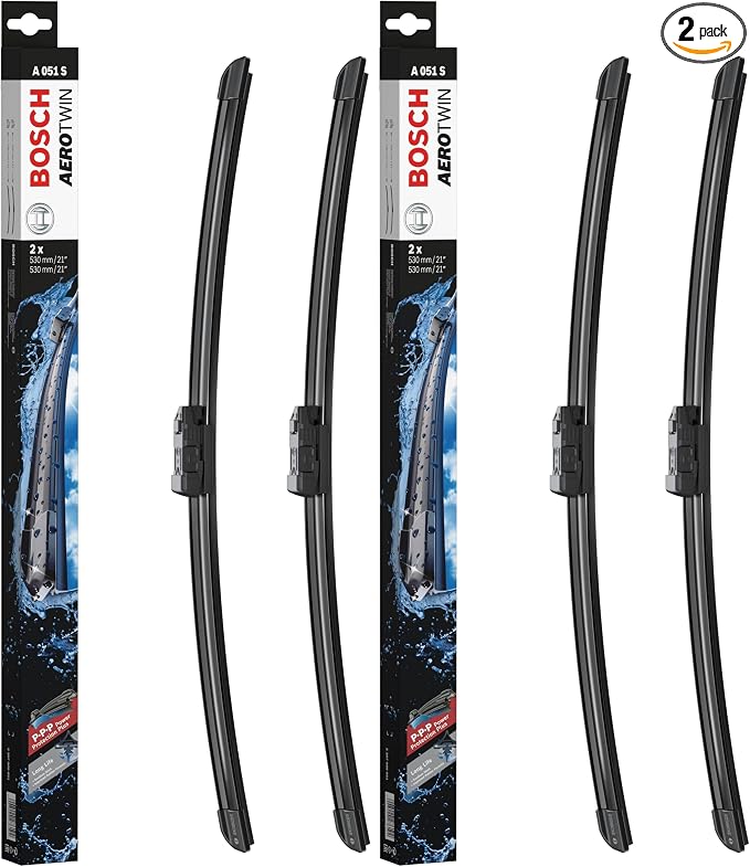 BOSCH 3397009051 AeroTwin OE Replacement Wiper Blades Driver & Passenger Side - Set of 2 (21" & 21") Top Lock 19mm (Pack of 2)