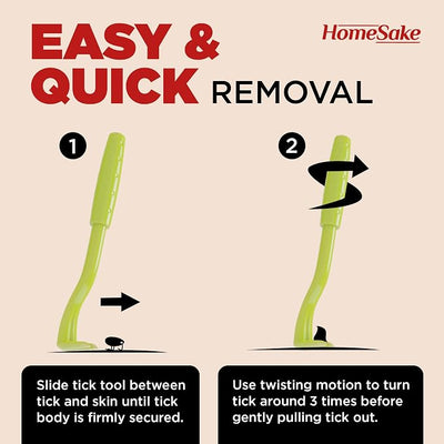 HomeSake Tick Remover Tool for Dogs, Cats & Humans, 9 Packs Tick Removal Kit + Identification Card & Keychain Hole, Safely Removes Entire Tick Head & Body, Easy Portable Tool for Pets & First Aid Kits