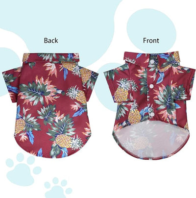4 Pcs Dog Summer Shirts Floral Hawaii Dog Shirt Pet Clothes for Small Medium Dog Cats Boy Girl