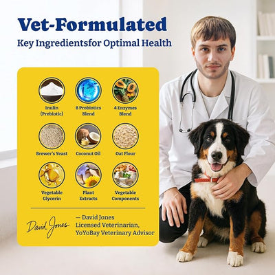 Probiotics for Dogs - Dog Probiotics for Digestive Health, Yeast, Itchy Skin, Gut Health, Immune & Skin - 6 Billion CFUs, Duck & Pear Flavor - with Prebiotics & Digestive Enzymes, 2 Pack