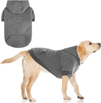 KOOLTAIL Dog Hoodie for Large Dogs, Ultra-Warm & Soft Winter Fall Fleece Large Dog Sweater Hooded Sweatshirt Clothes, Lightweight Pullover Coat for Boy Girl Labrador Great Dane Pitbull, Gray L