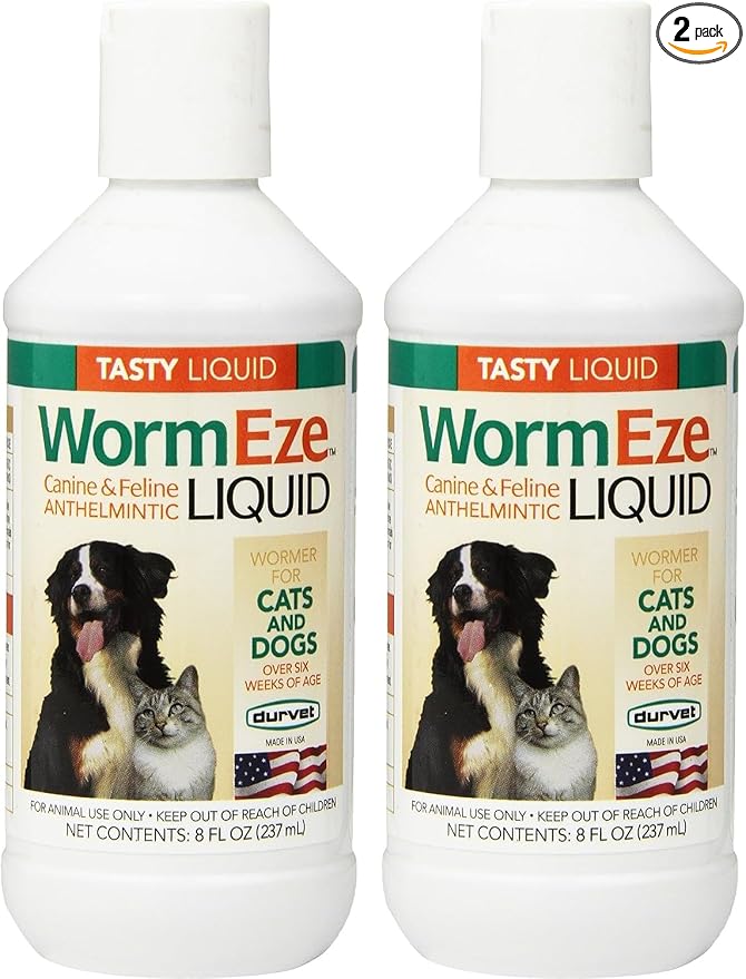 WormEze Liquid Canine & Feline Antihelmintic, 8 oz (Pack of 2)