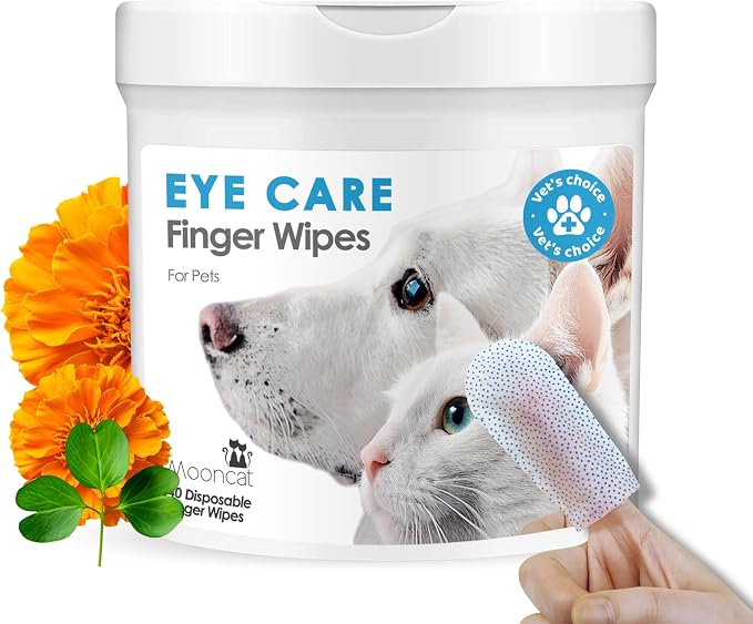 Eye Wipes for Dogs & Cats — Tear Stain & Eye Goop Remover, 40ct | Lightens Tear Stains & Clears Eye Goop — Maltese, Poodle, Shih Tzu, Yorkie & Persian. Keeps eye area clean & bright daily.