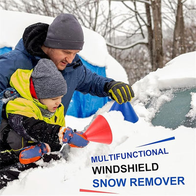 4 Pack Magical Ice Scraper, Round Snow Scraper for Car Windshield, Magic Funnel Snow Removal Tool, 2 in 1 Snow Removal Shovel Tools with 4 Ice Breakers