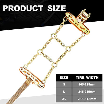 20-Pack for Full Vehicle 4 Tires, Adjustable Snow Chains for Tire Size 215-285mm, Quick Fit Easy Installation, Heavy Duty Non Skid Suv Truck Pickup