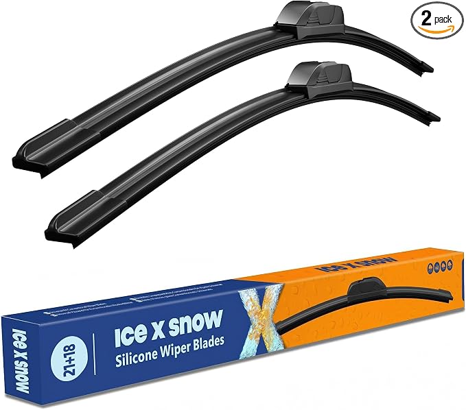 21"+18" Silicone Windshield Wiper Blades Oem Quality Premium All Seasons Wiper Blades Durable and Quiet Windshield Wipers (Pack of 2)