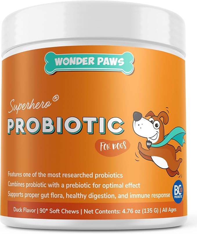 Probiotics for Dogs – Daily Probiotic Supports Gut Health, Digestion, Gas, Bloating, Constipation, Stomach Relief & Immune Support - With Natural Probiotic & Prebiotic – 90 Probiotic Chews
