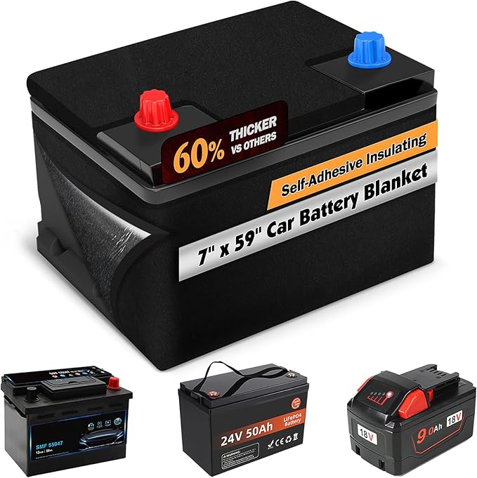 Car Battery Insulation Blanket | Self-adhesive car battery thermal wrap & insulation kit, extreme-temp-resistant, fits universal vehicle batteries