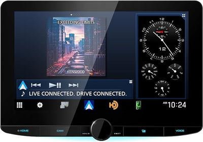 KENWOOD DMX1038S 10.1” Touchscreen Car Stereo Radio – Double DIN Bluetooth Receiver with Wireless Apple CarPlay, Android Auto, Backup Camera Inputs, HD Screen, and Dash Mounting System