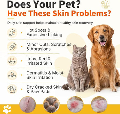 Wound Care Ointment for Dogs & Cats - Antibiotic Wound Ointment for Dogs, Cat Wound Ointment, Hot Spot & Itchy Skin Relief, Vet-Recommended Healing Ointment, 1oz
