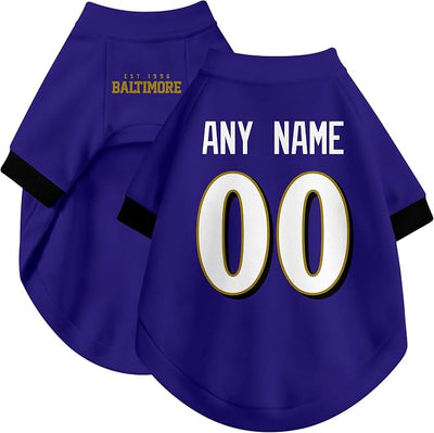 Baltimore Dog Clothes Jersey Style Personalized Pet T Shirt with Custom Name Number for Small Medium Large Dogs