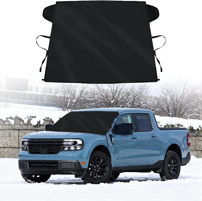 Windshield Snow Cover for Ford Maverick Accessories 2022-2024 2025 2026 Car Snow Cover, Windshield Cover for Ice and Snow, Winter Frost Protector with Rearview Mirrow Covers for Truck
