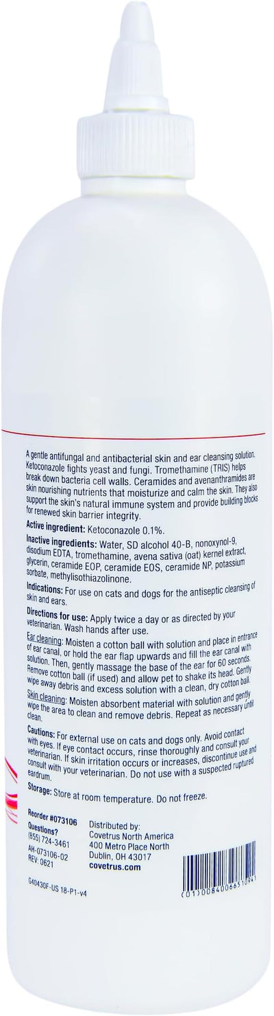 CeraSoothe® KET Antiseptic Flush for Dogs & Cats – Antifungal & Antibacterial Ear and Skin Cleanser, 16 oz