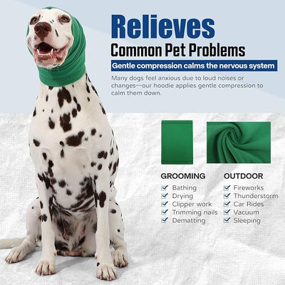 Dog Calming Hoodie Quiet Head Cover Sleeves Anxiety Relief/Noise Protection - Grooming - Thunder - Fireworks