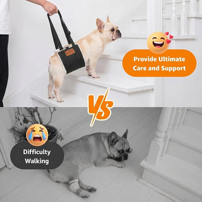 Dog Sling for Back Legs, Dog Lift Harness, Magic Tape Dog Sling for Large Dogs Hind Leg Support, Elderly Dog Lifter, Help Canie Hip Arthritis K9 Cruciate Ligament Rehabilitation (Medium)