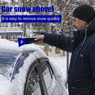Ice Scraper for Car Windshield, 2PCS Plastic Handheld Vehicle Window Snow Frost LCE Remover Cleaning Freezer with Non-Slip Handle, Auto Freezer Shovel Defroster, Universal Fit (Blue)