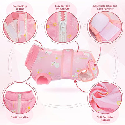 Lukovee Recovery Suit for Dogs, Zipper-On Onesie for Female Male Dog, Abdominal Wounds Cone E-Collar Alternative, Prevent Licking Spay (3XL, A-Pink)