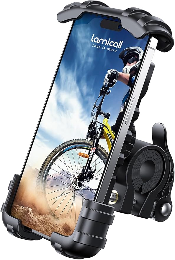 Bike Phone Holder, Motorcycle Mount - Motorcycle Phone Holder, Handlebar Cell Phone Clamp, E-Bike Scooter Phone Clip for iPhone 17 Air Pro Max, 16 15 Plus, S20, 4.7 to 6.8" Smartphones