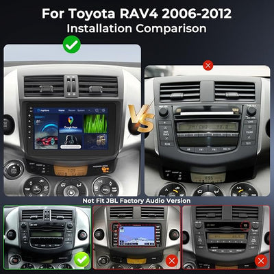 Car Radio Stereo for Toyota RAV4 2006-2012, CarPlay & Android Auto, 4+64GB | Android16, 8" RAV4 Replacement Stereo, WiFi 6, BT 5.4, Supports GPS, SWC, OBD and TPMS, Custom Backgrounds