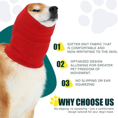 Dog Calming Hoodie Quiet Head Cover Sleeves Double Layer Thickened Dog Ear Muffs Noise Protection,Dog Hematoma Ear Wrap, Dog Headband for Anxiety Relief for Bath, Thunderstorms