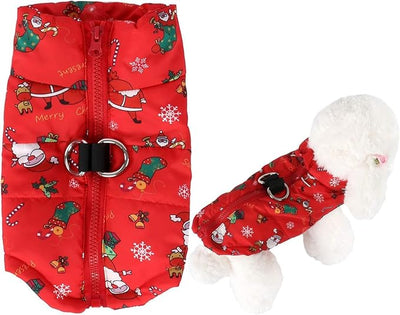 Winter Waterproof Windproof Dog Jacket - Warm Vest Coat for Small & Medium Dogs - Not Suitable for Big Dogs - Santa Large