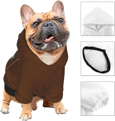Personalized Chihuahua Dog Hoodie, Custom Pet Warm Sweatshirt Costume with Name Number Photo, Customize ID Clothes for Pupppy Kitten Dogs Cats, Chocolate, L