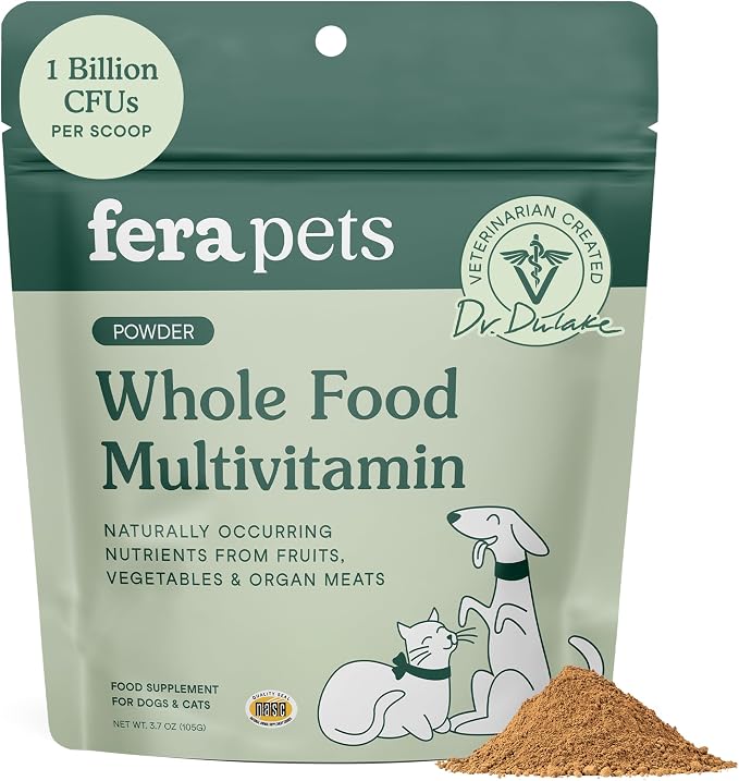 Whole Food Cat & Dog Multivitamin with Probiotics - 3.7 oz