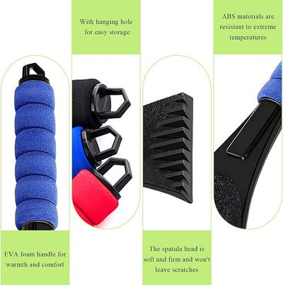Ice Scraper for Car Windshield, Scratch-Free Auto Window Snow Scraper with Foam Grip, Efficient Ice Shovel Windshield Frost Cleaning Tool for Sedan Truck SUV, Car Accessories (Blue)