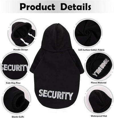 SAWMONG Dog Hoodie,Flannel Pet Hooded Sweater with Hat Puppy Pullover Sweater Shirt,Dog (Security Black,2XL)