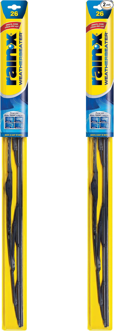 Rain-X 820246 WeatherBeater Wiper Blades, 26" Windshield Wipers (Pack of 2), Automotive Replacement Windshield Wiper Blades That Meet Or Exceed OEM Quality And Durability Standards